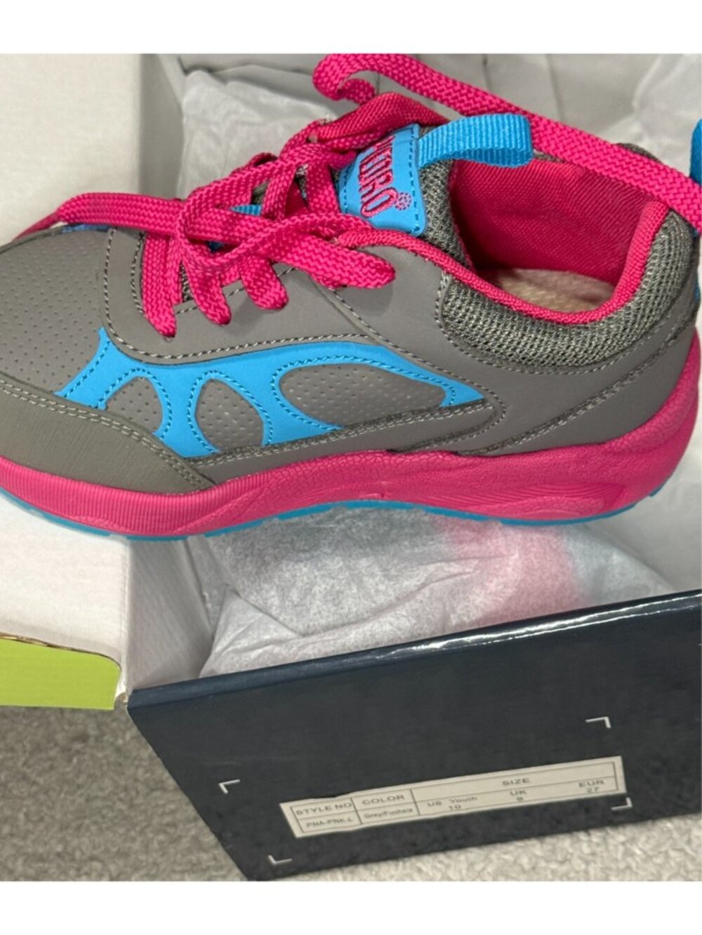 Piedro Children's Orthopedic Sneaker - Unisex - Lace Closure Pink Gray Blue 10Y